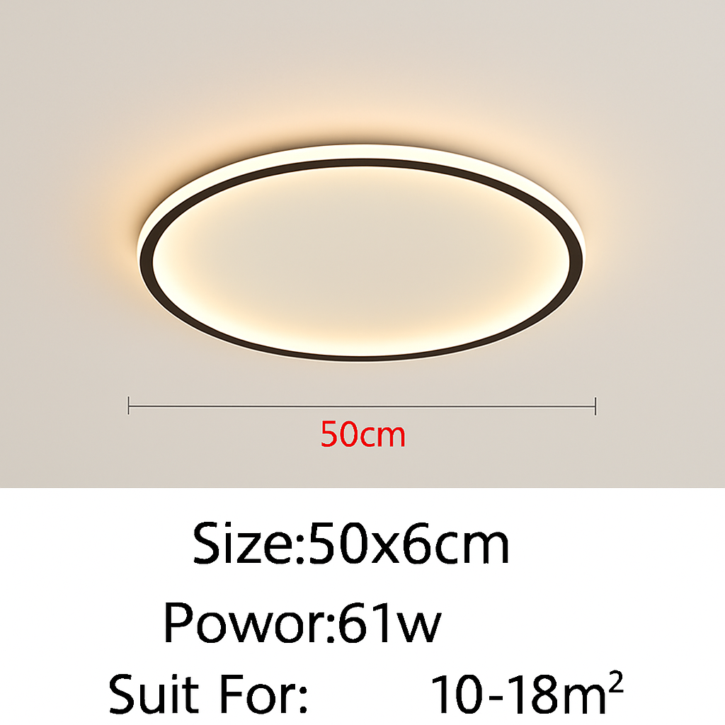 plafonnier led ultra-mince design moderne intensité réglable luminaire décoratif