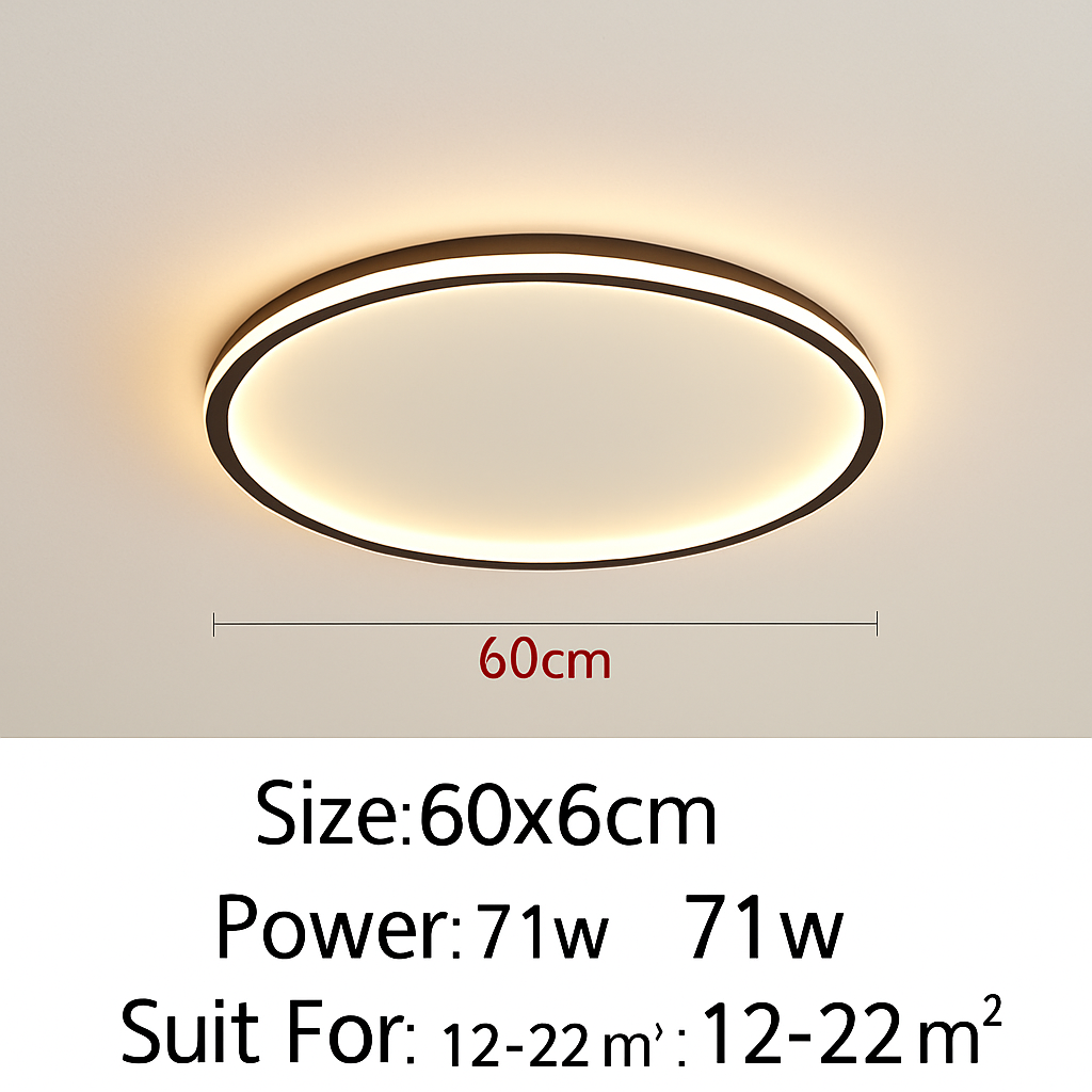 plafonnier led ultra-mince design moderne intensité réglable luminaire décoratif