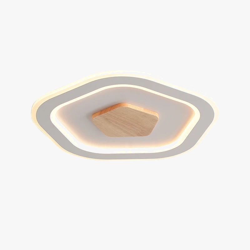 plafonnier led ultra-mince en bois massif style nordique moderne