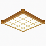 plafonnier led ultra-mince en bois style japonais avec couverture en peau de mouton