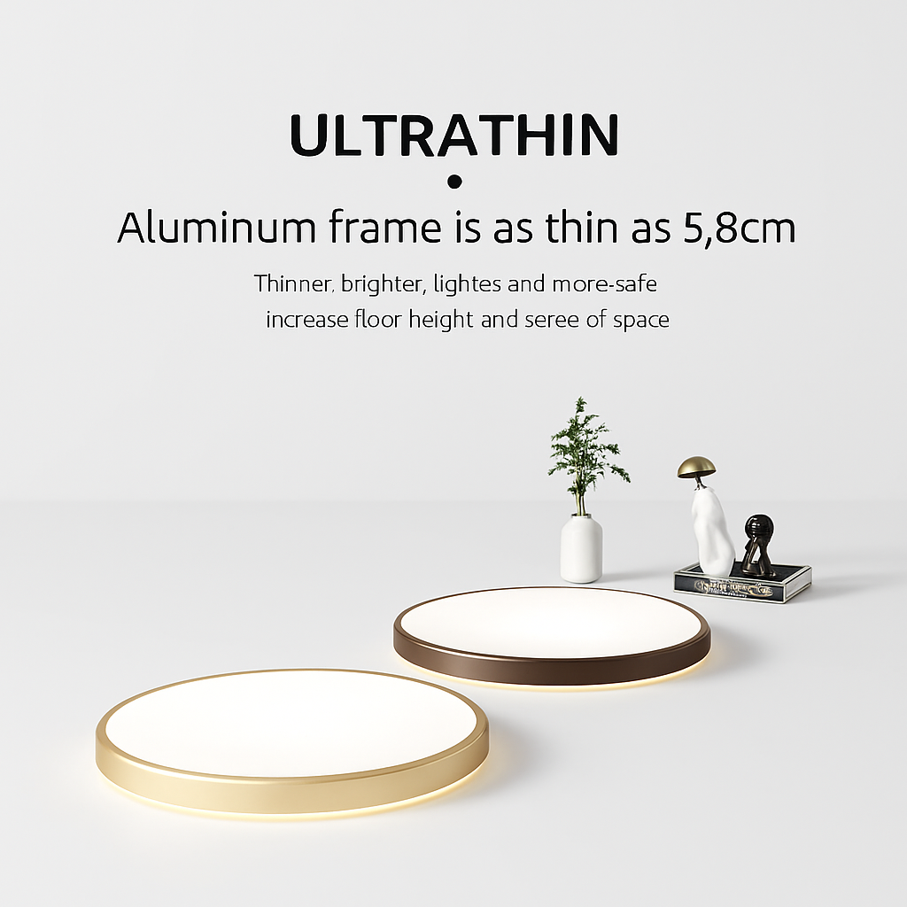 plafonnier led ultra-mince moderne grain de bois décoratif