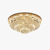 plafonnier led variable en cristal et acier inoxydable pour intérieur moderne