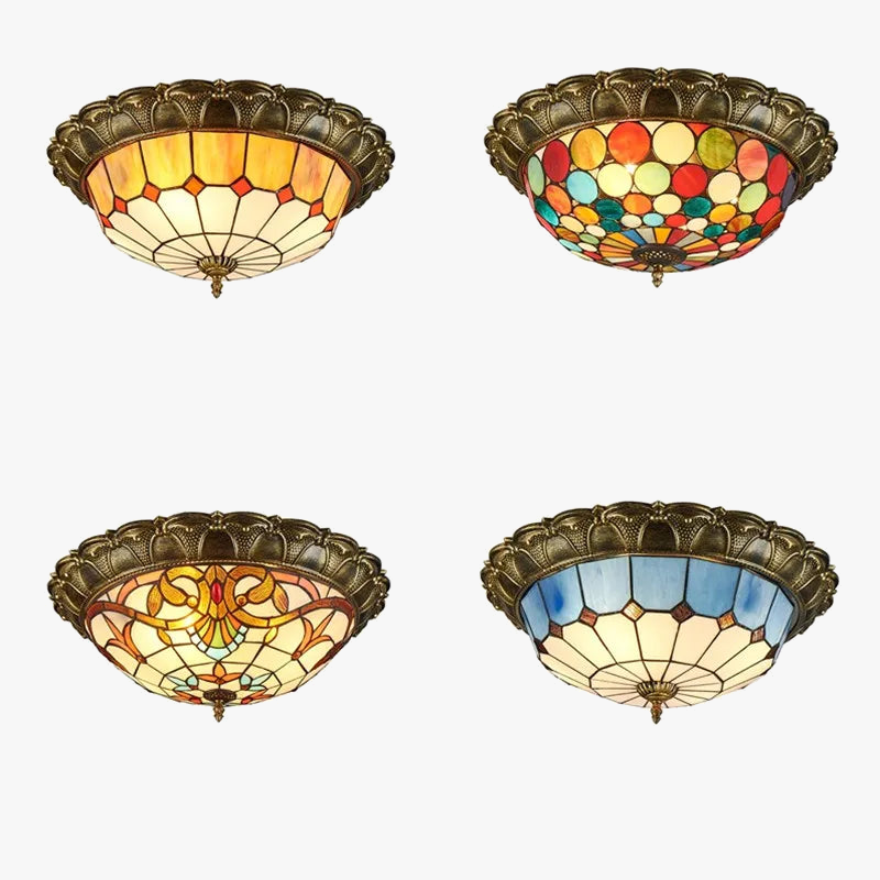 plafonnier led vitrail classique pour éclairage intérieur décoratif