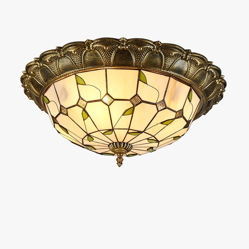 plafonnier led vitrail classique pour éclairage intérieur décoratif