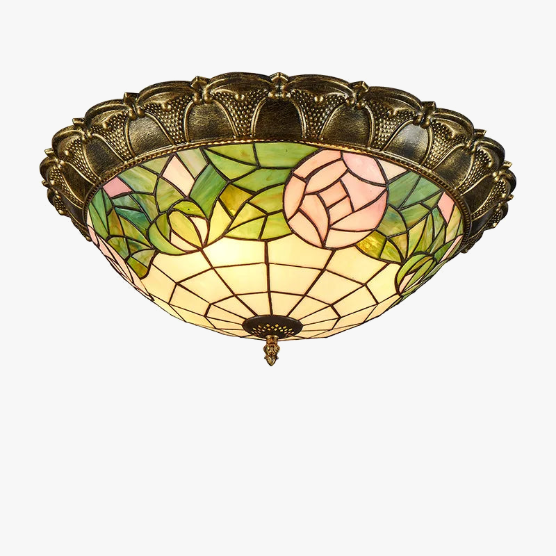 plafonnier led vitrail classique pour éclairage intérieur décoratif