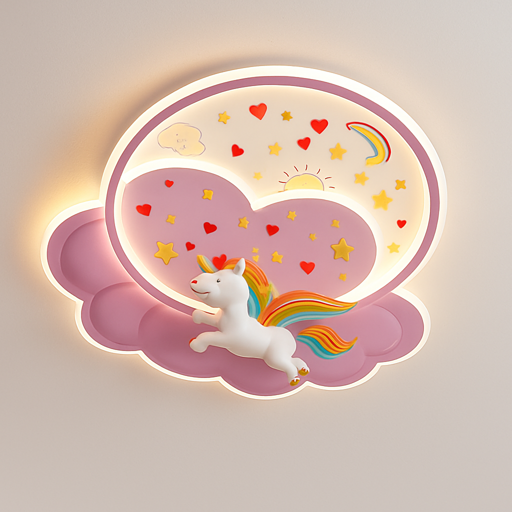 plafonnier licorne créatif pour décoration de chambre enfant
