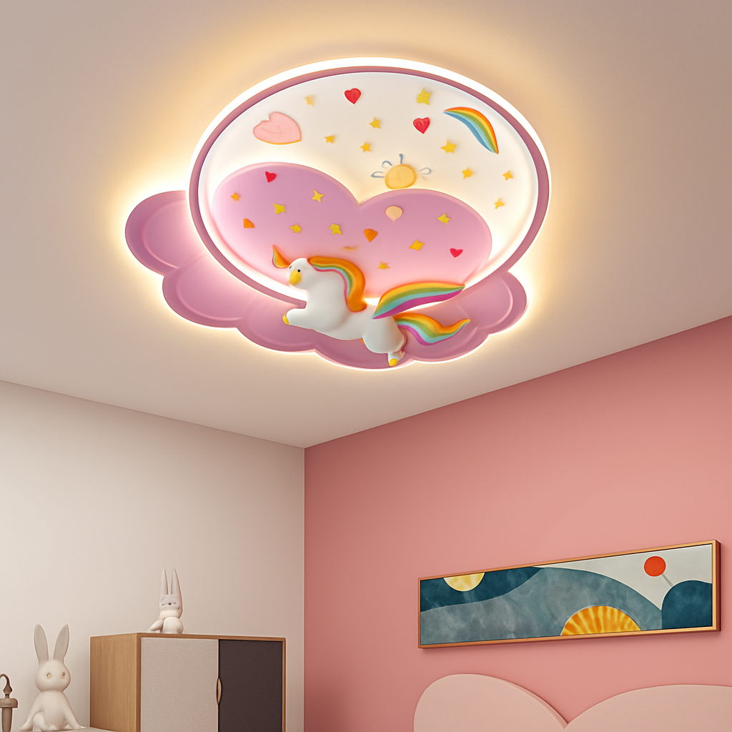 plafonnier licorne créatif pour décoration de chambre enfant