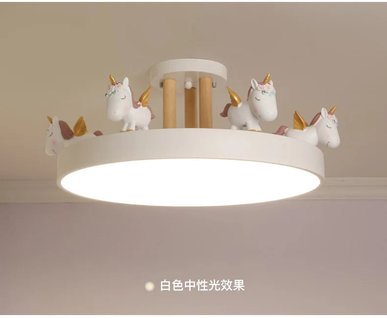 plafonnier licorne lampe enfant décoration lumineuse en résine