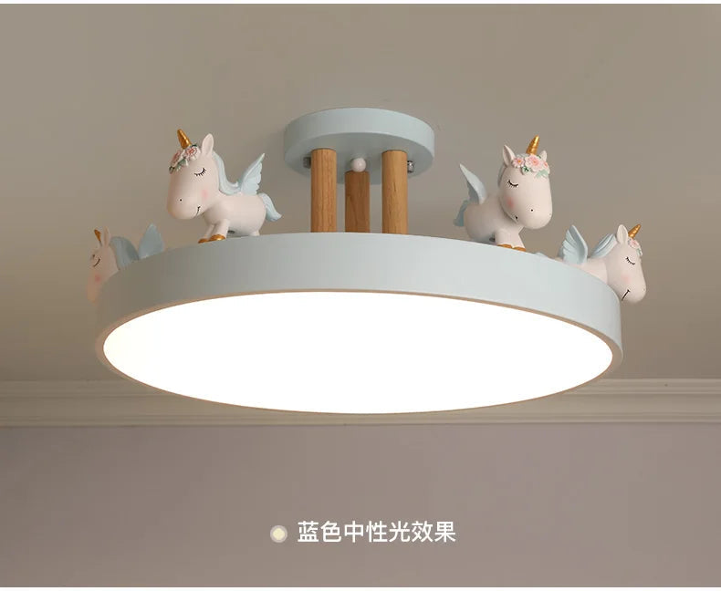 plafonnier licorne lampe enfant décoration lumineuse en résine