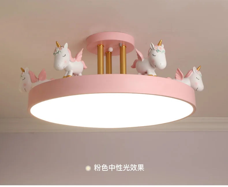 plafonnier licorne lampe enfant décoration lumineuse en résine