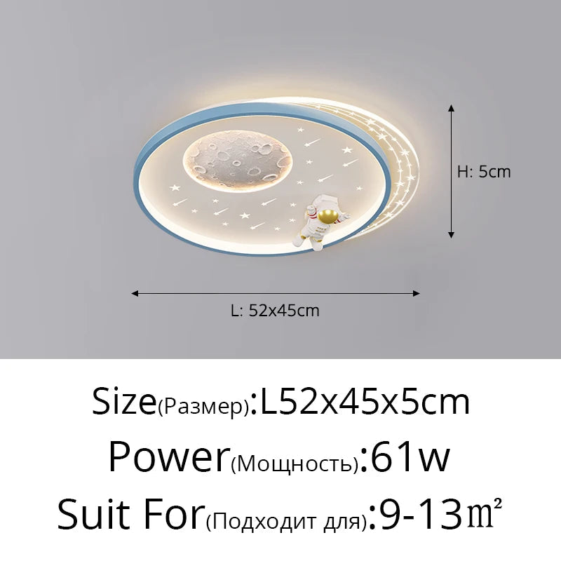 plafonnier lunaire minimaliste anti-éblouissement pour enfants