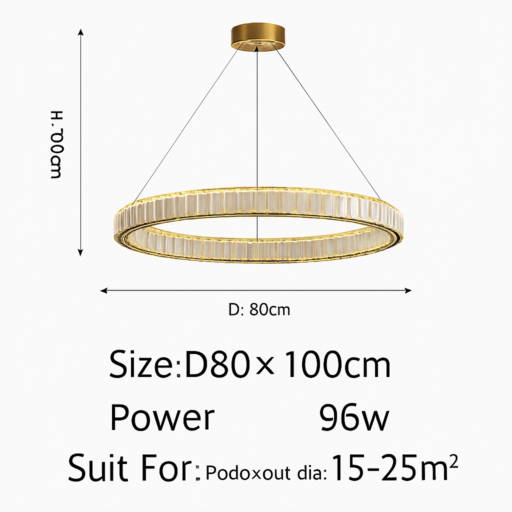 Plafonnier luxe moderne LED dorée rond