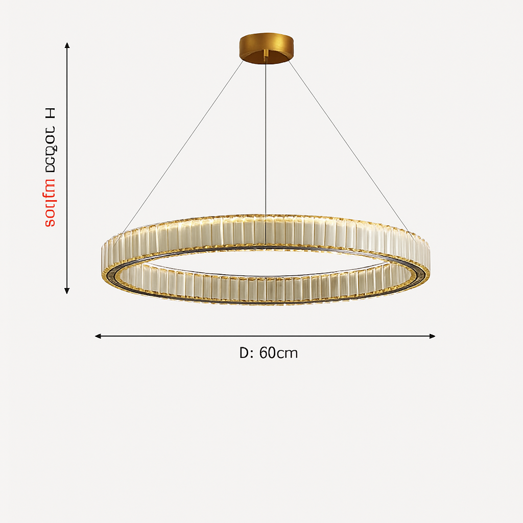 Plafonnier luxe moderne LED dorée rond
