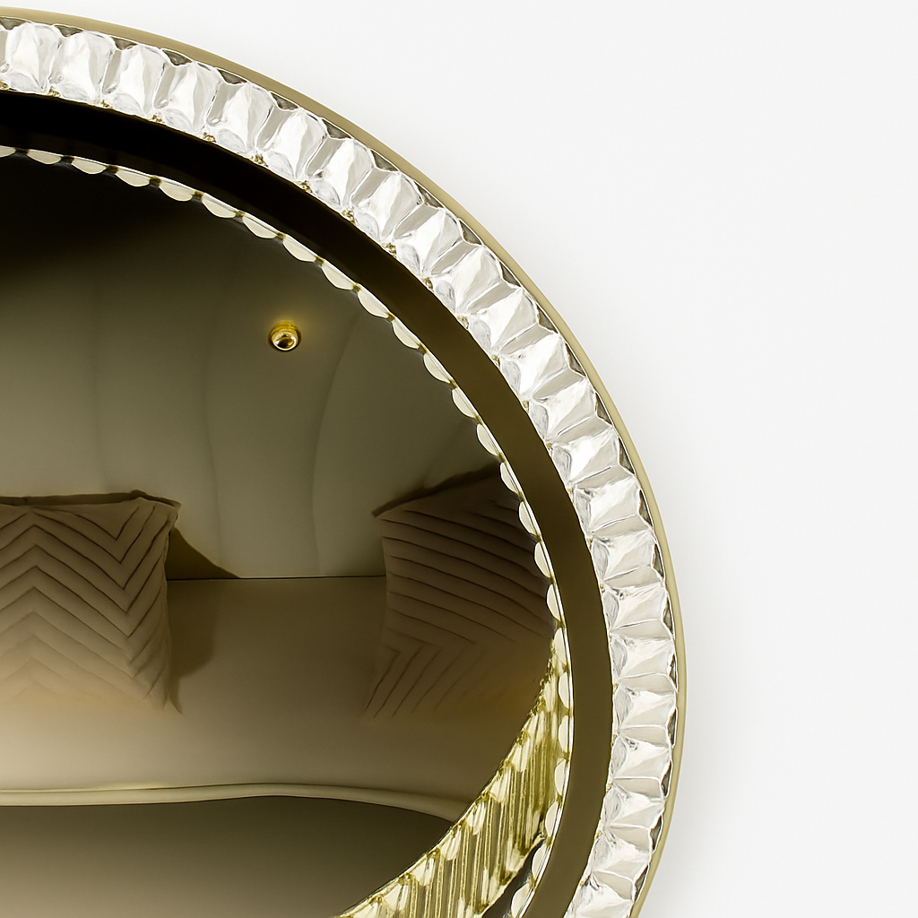 Plafonnier luxe moderne LED dorée rond