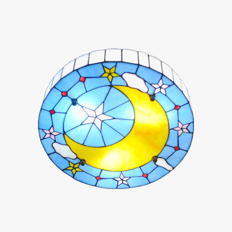 plafonnier méditerranéen lune et étoiles design lumineux