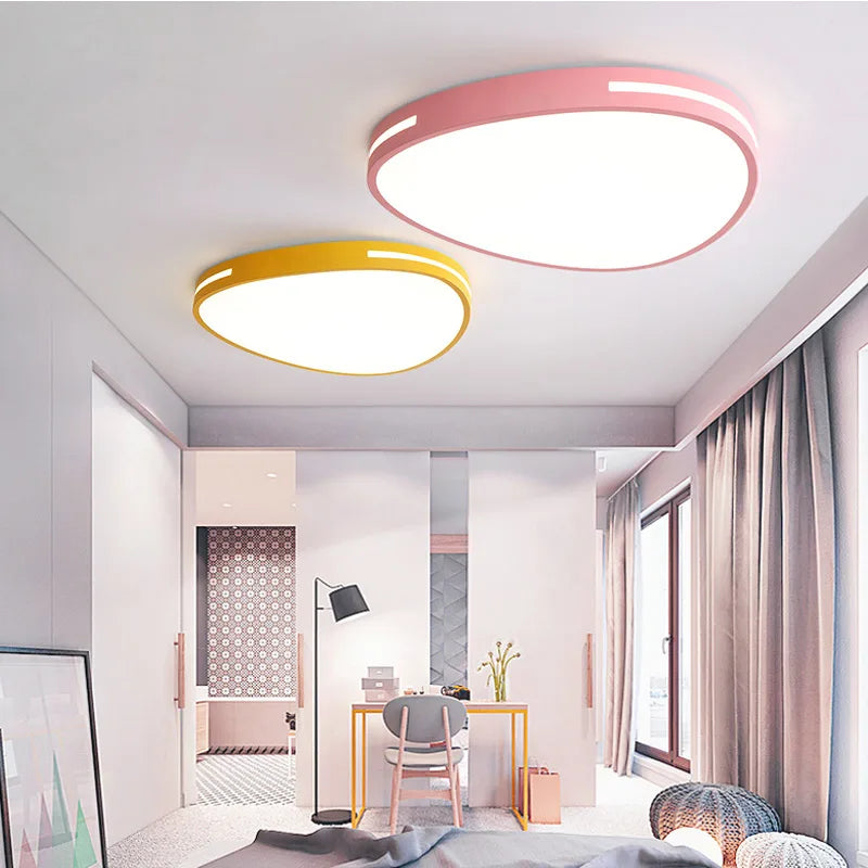 plafonnier macaron ultra-mince avec lumière réglable et led intégrée