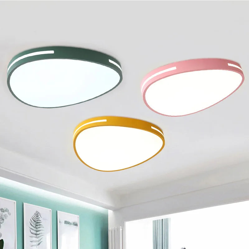 plafonnier macaron ultra-mince avec lumière réglable et led intégrée