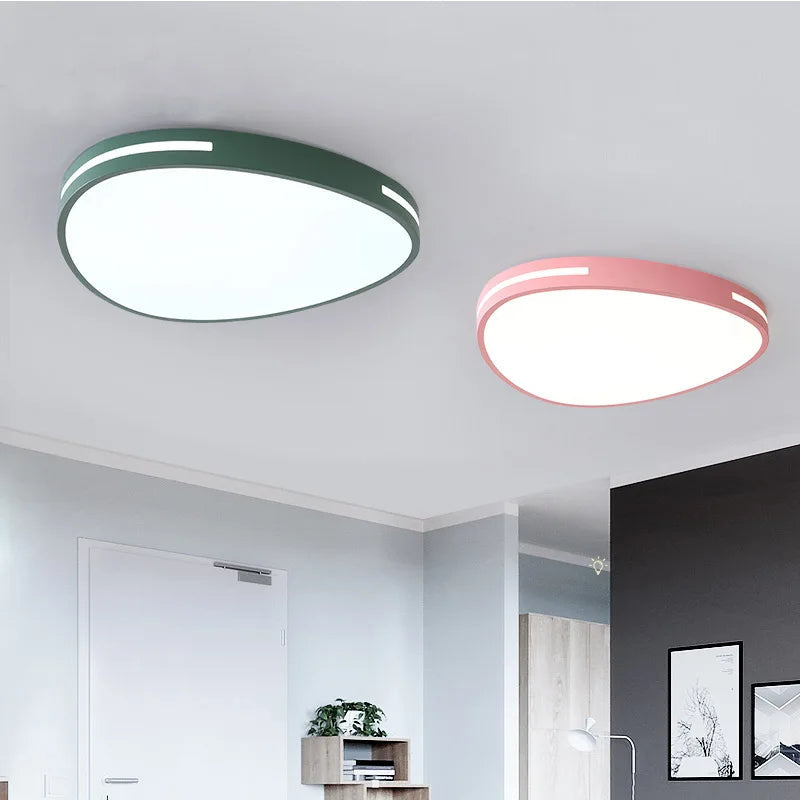 plafonnier macaron ultra-mince avec lumière réglable et led intégrée