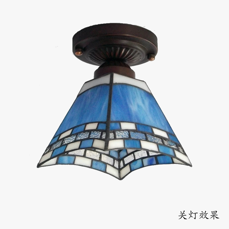 plafonnier minimaliste en verre tiffany pour éclairage moderne