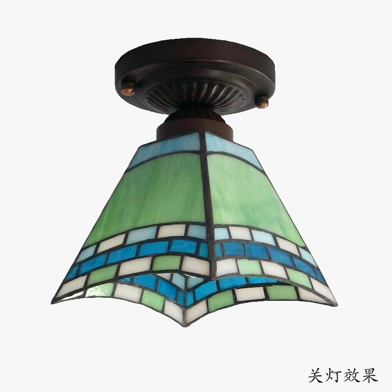 plafonnier minimaliste en verre tiffany pour éclairage moderne