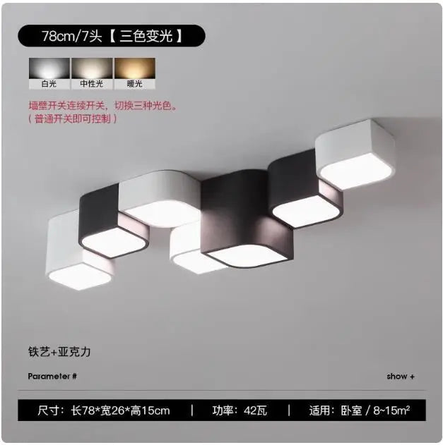 plafonnier moderne avec lumière led pour bureau et étude