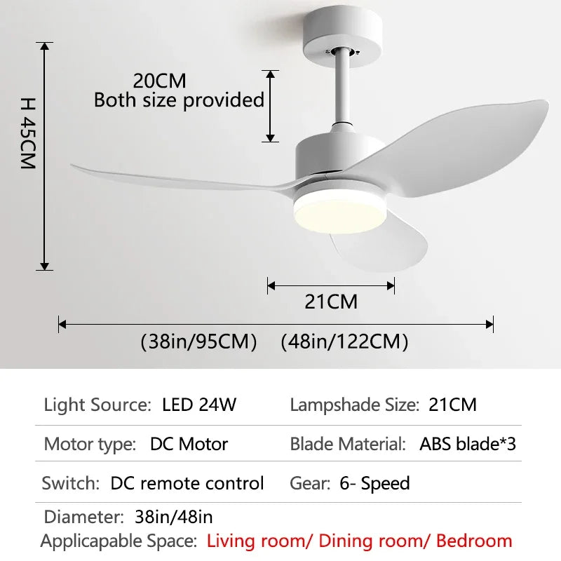 plafonnier moderne avec télécommande pour ventilateur et lumière