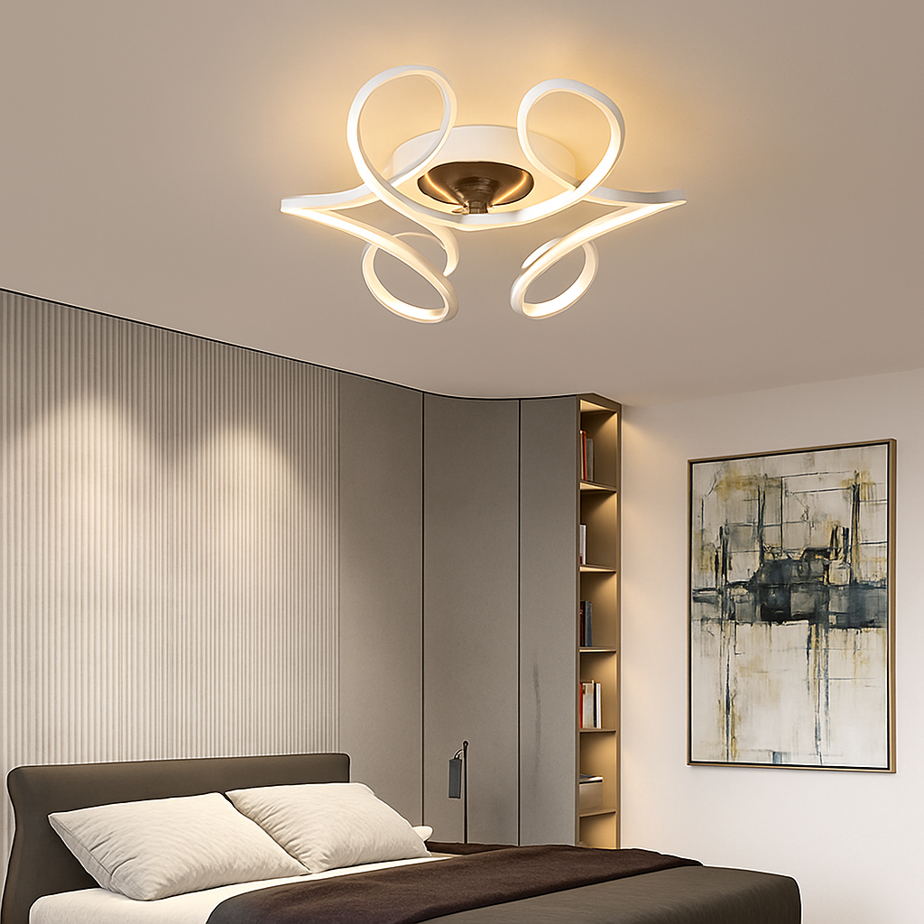plafonnier moderne avec ventilateur silencieux et éclairage intégré