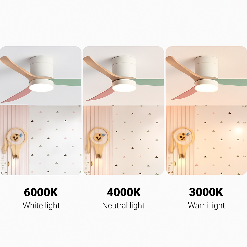 plafonnier moderne avec ventilateur télécommandé et lumière intégrée