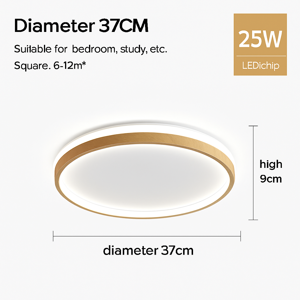 Plafonnier moderne couleur noyer led intérieur maison décor
