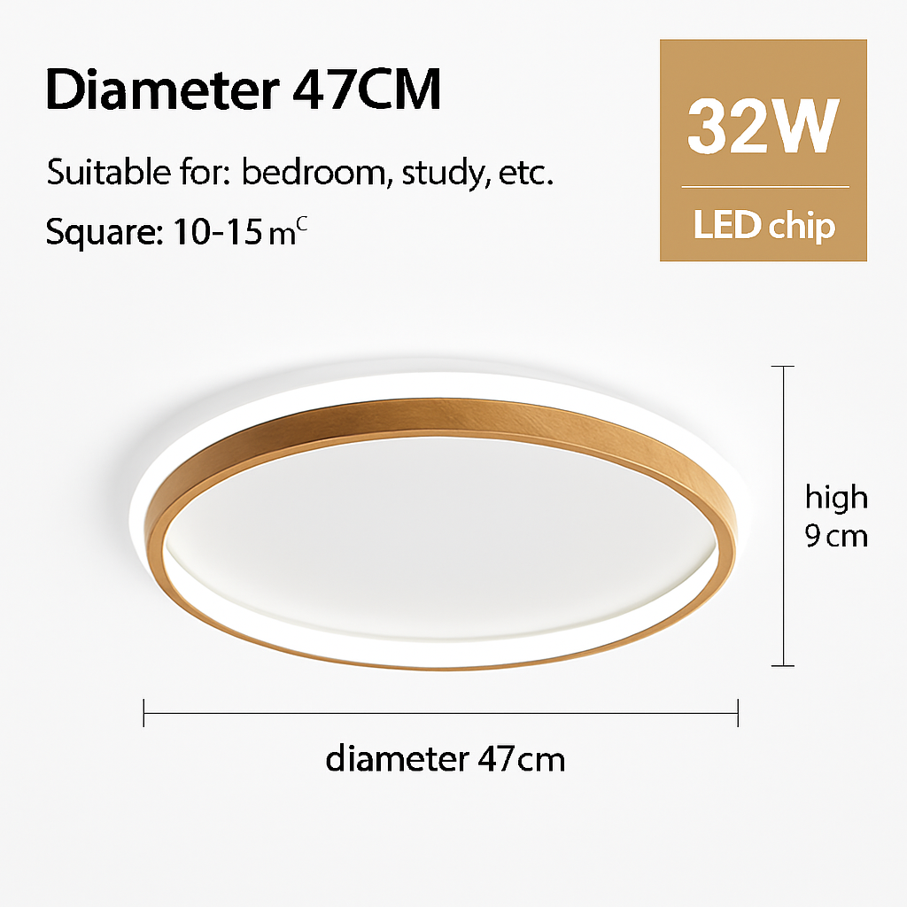 Plafonnier moderne couleur noyer led intérieur maison décor