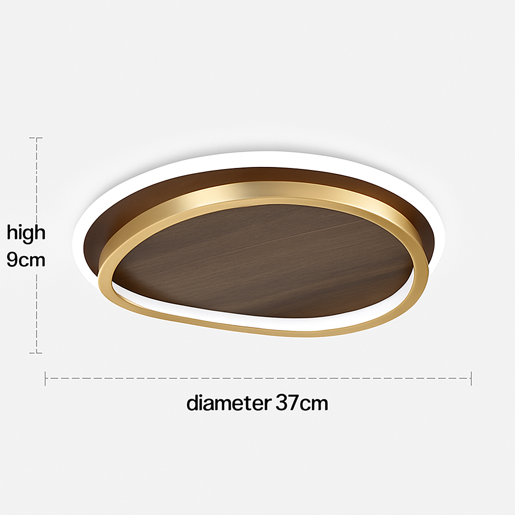 Plafonnier moderne couleur noyer led intérieur maison décor