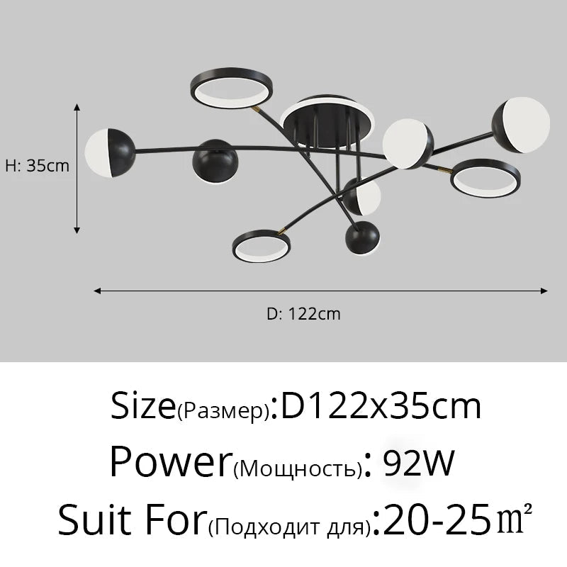 plafonnier moderne décoratif pour intérieur et luminaires LED