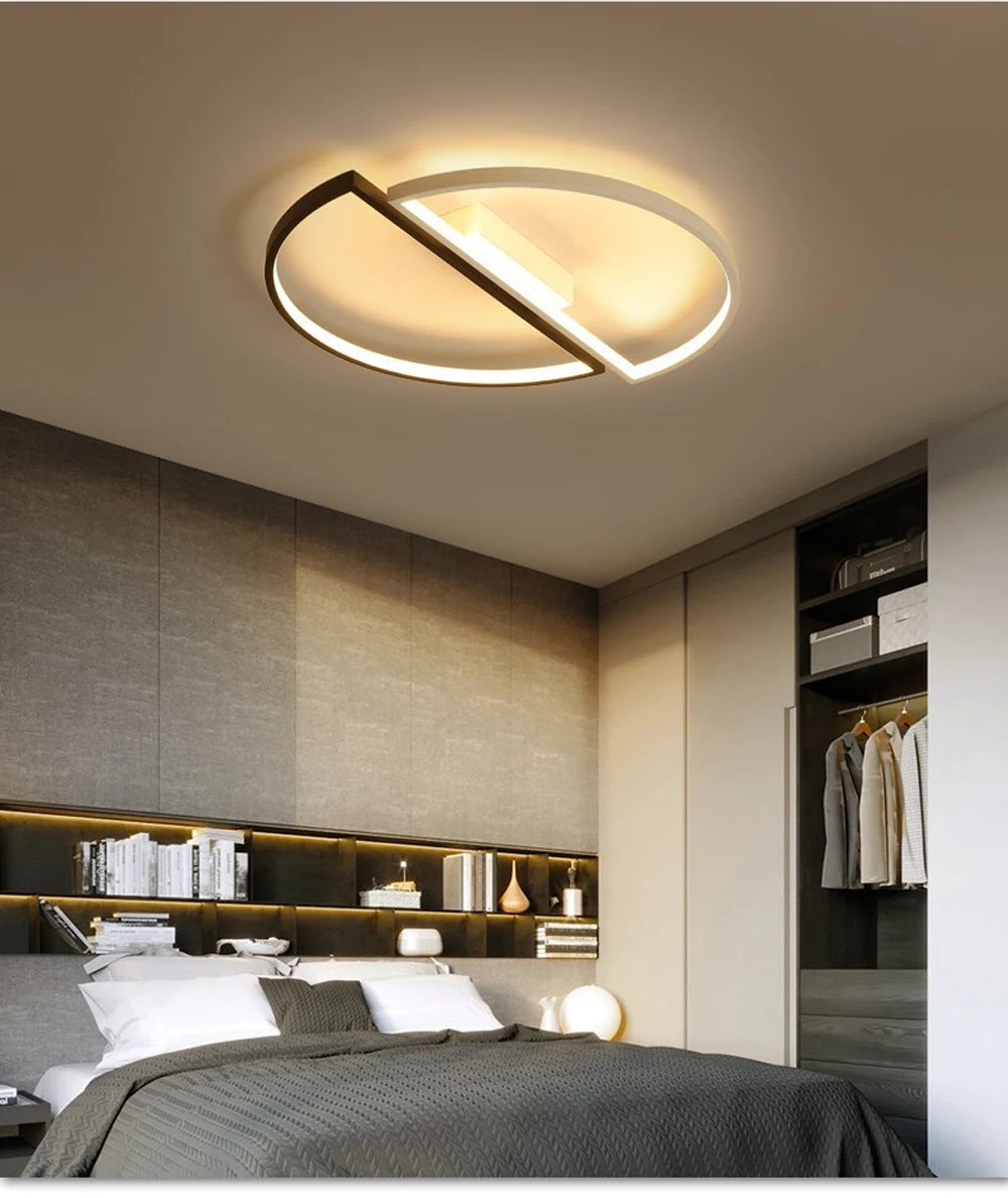 plafonnier moderne demi-cercle à leds pour décoration nordique