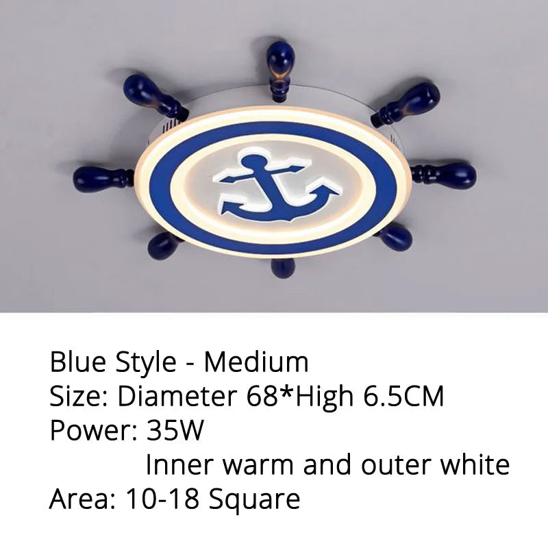 plafonnier moderne design pirate bateau éclairage décoratif LED