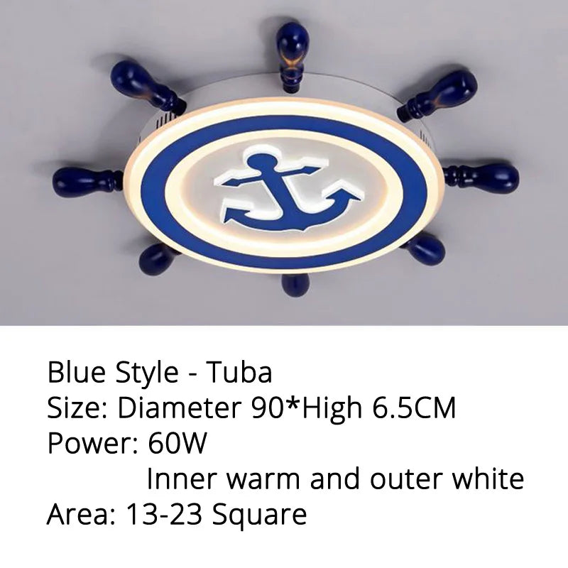 plafonnier moderne design pirate bateau éclairage décoratif LED