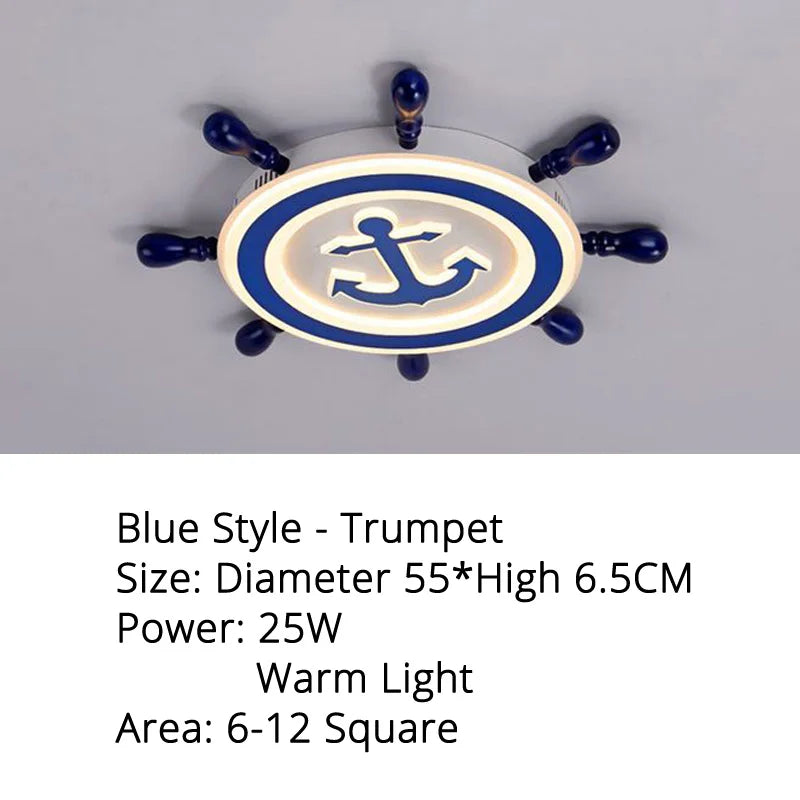 plafonnier moderne design pirate bateau éclairage décoratif LED