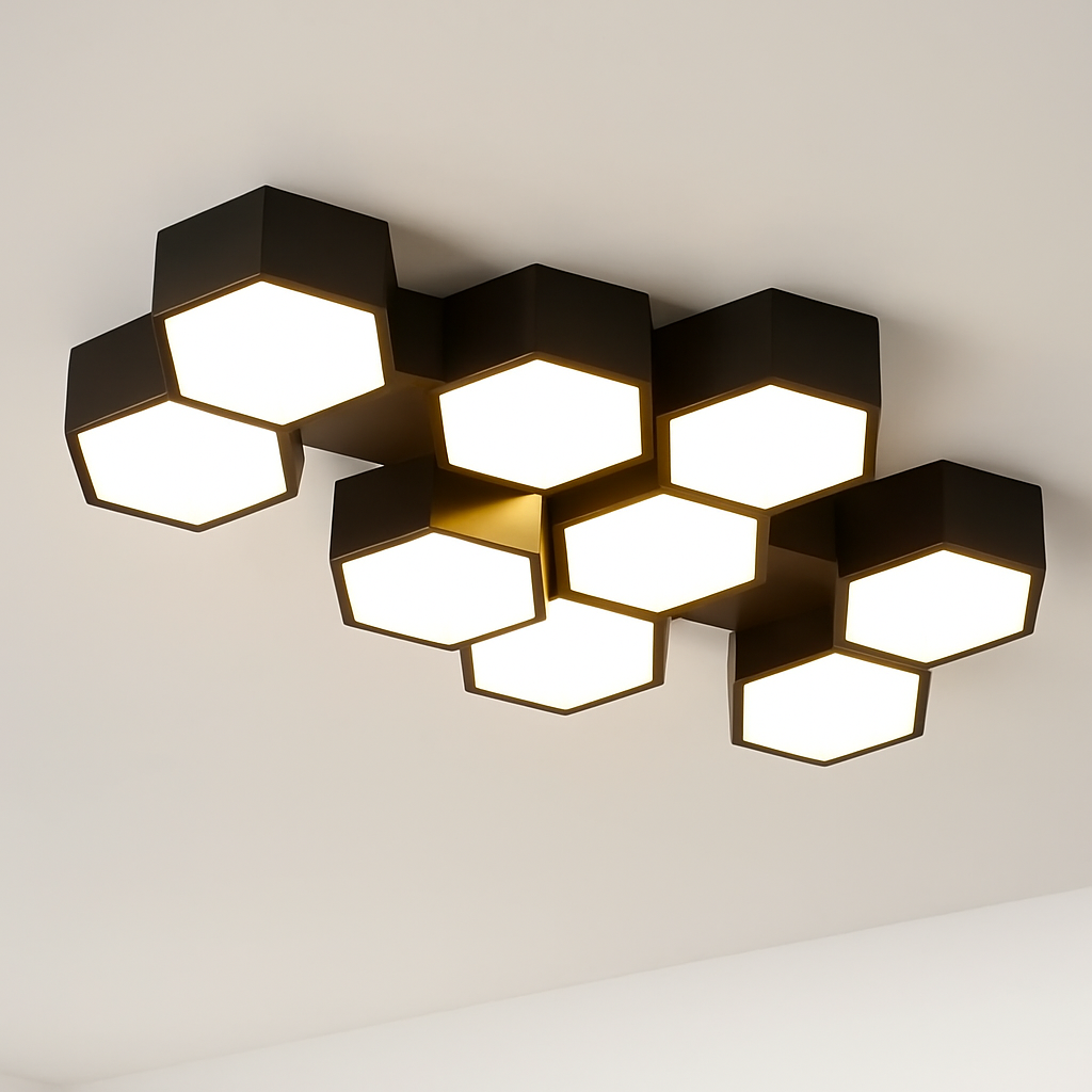 plafonnier moderne en alliage design géométrique pour décoration intérieure