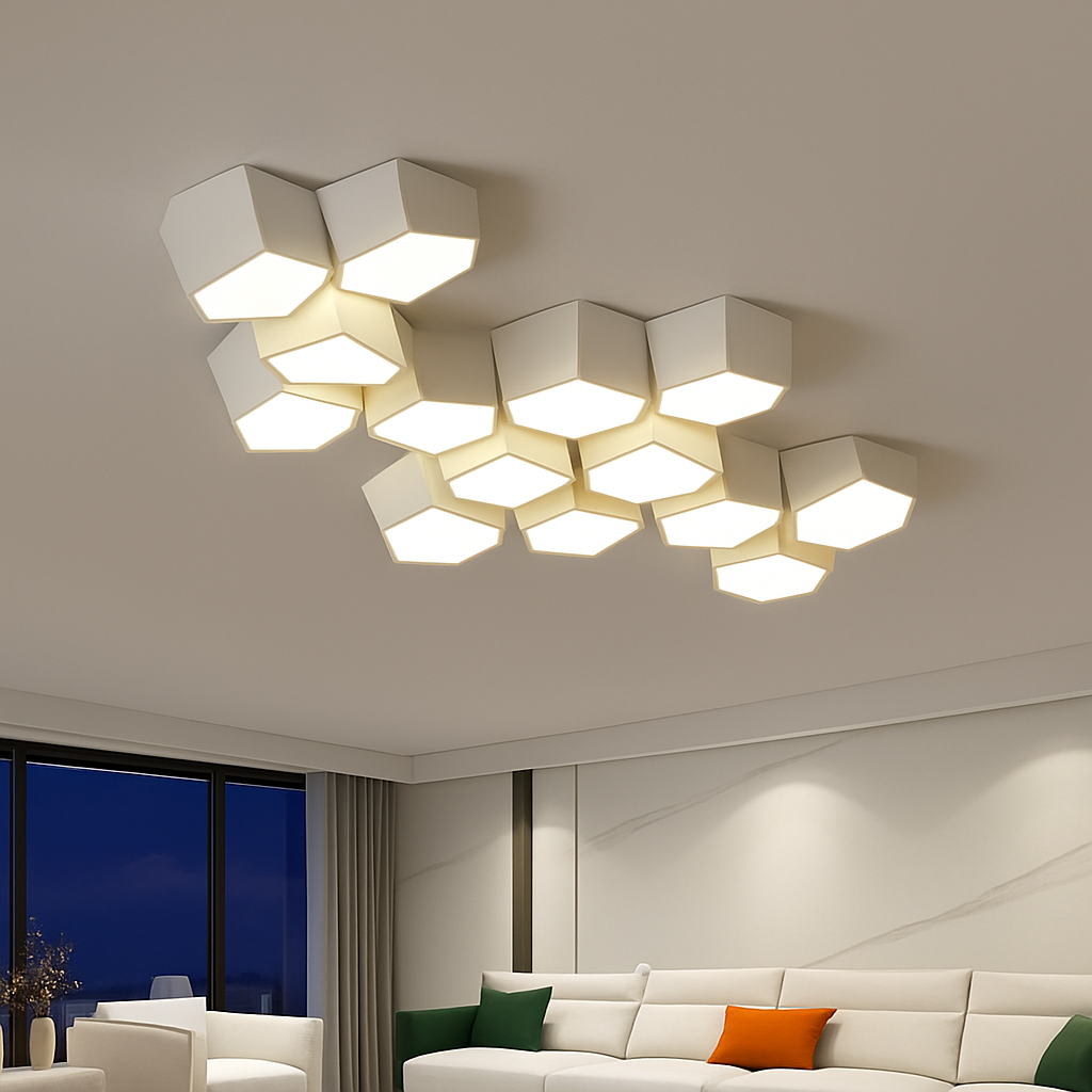 plafonnier moderne en alliage design géométrique pour décoration intérieure