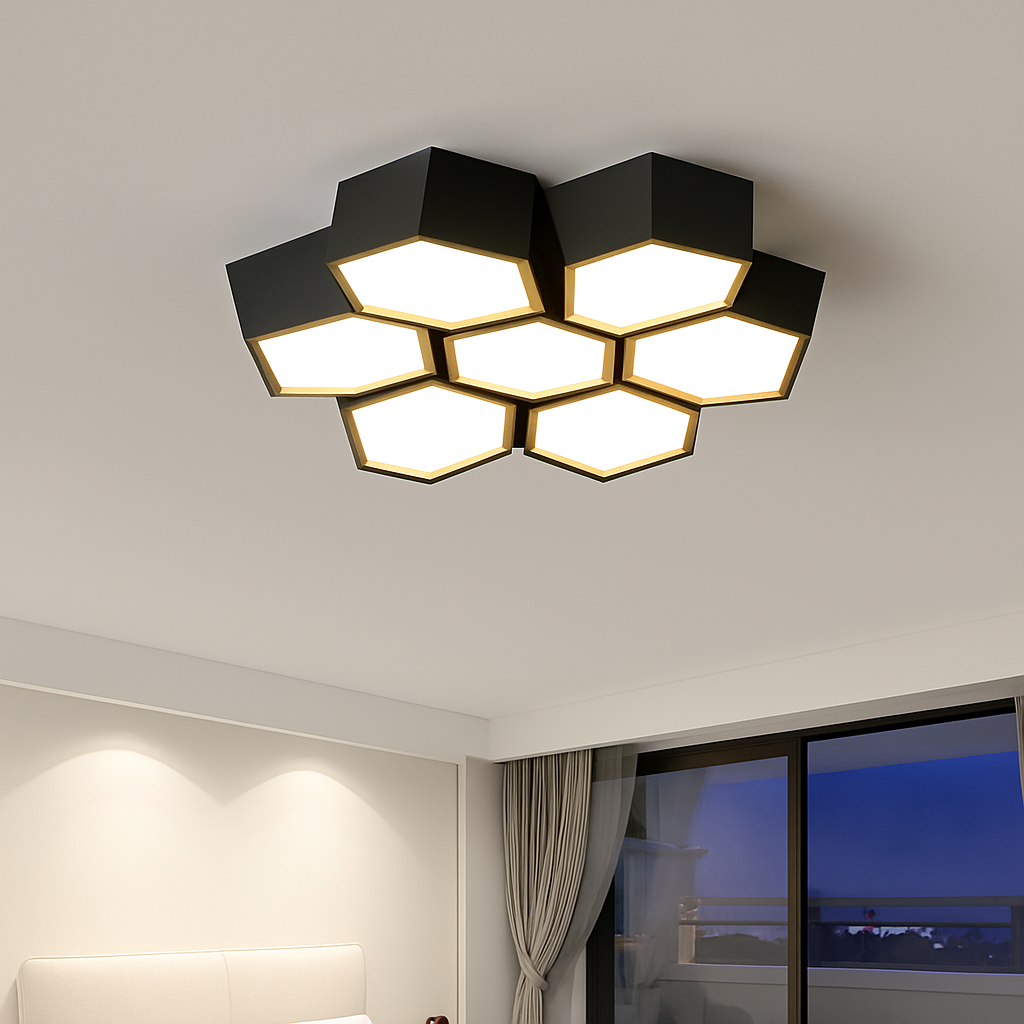 plafonnier moderne en alliage design géométrique pour décoration intérieure