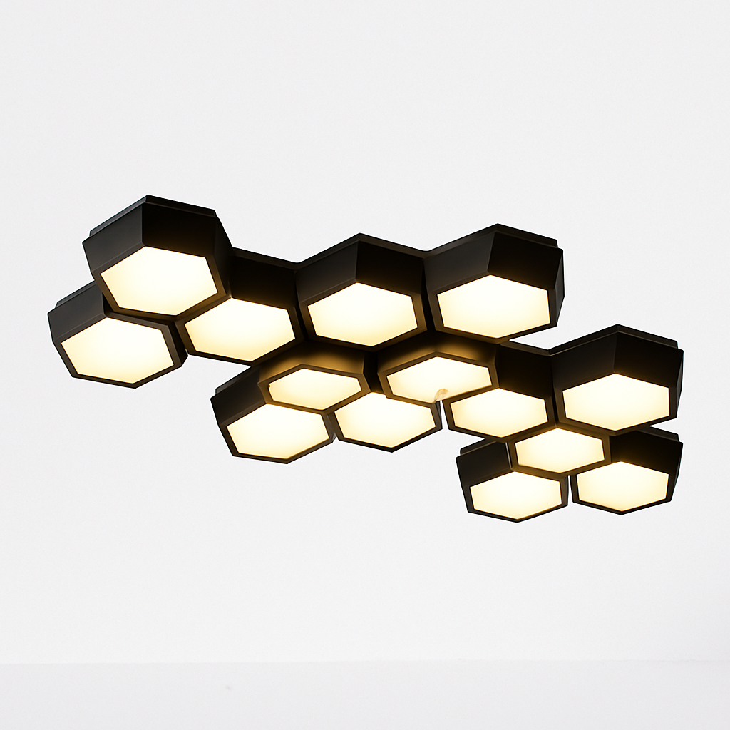 plafonnier moderne en alliage design géométrique pour décoration intérieure