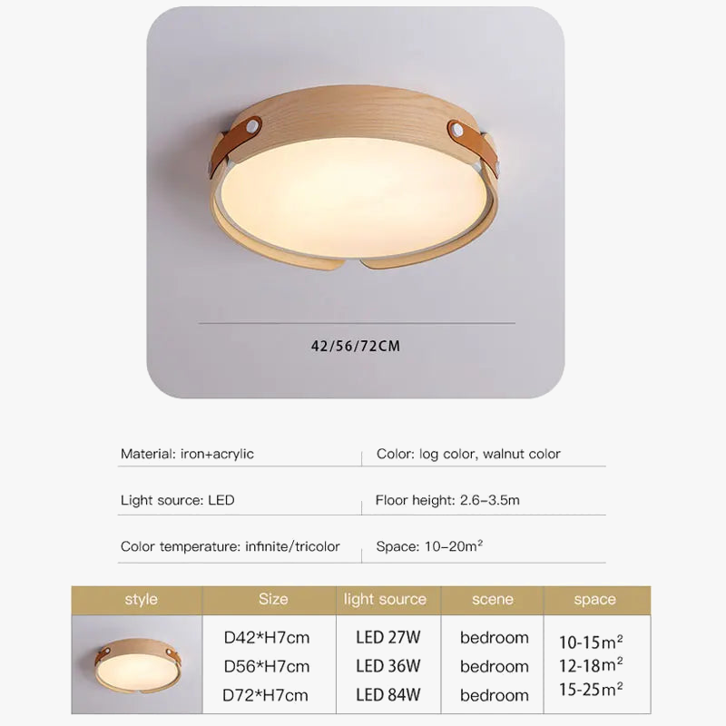 plafonnier moderne en bois avec télécommande pour décoration intérieure