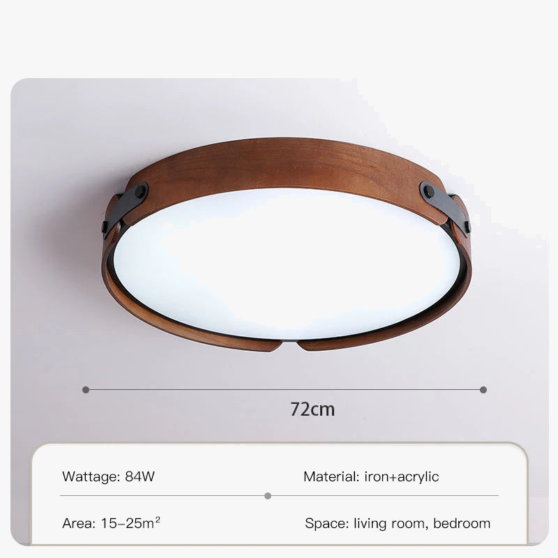 plafonnier moderne en bois avec télécommande pour décoration intérieure