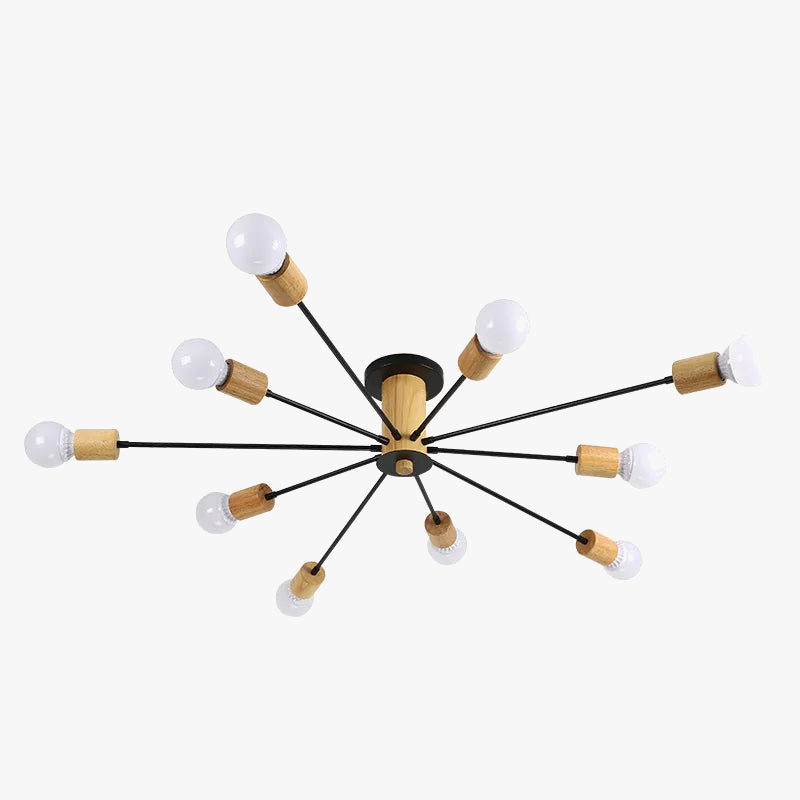 plafonnier moderne en bois massif lampe à led design créatif nordique