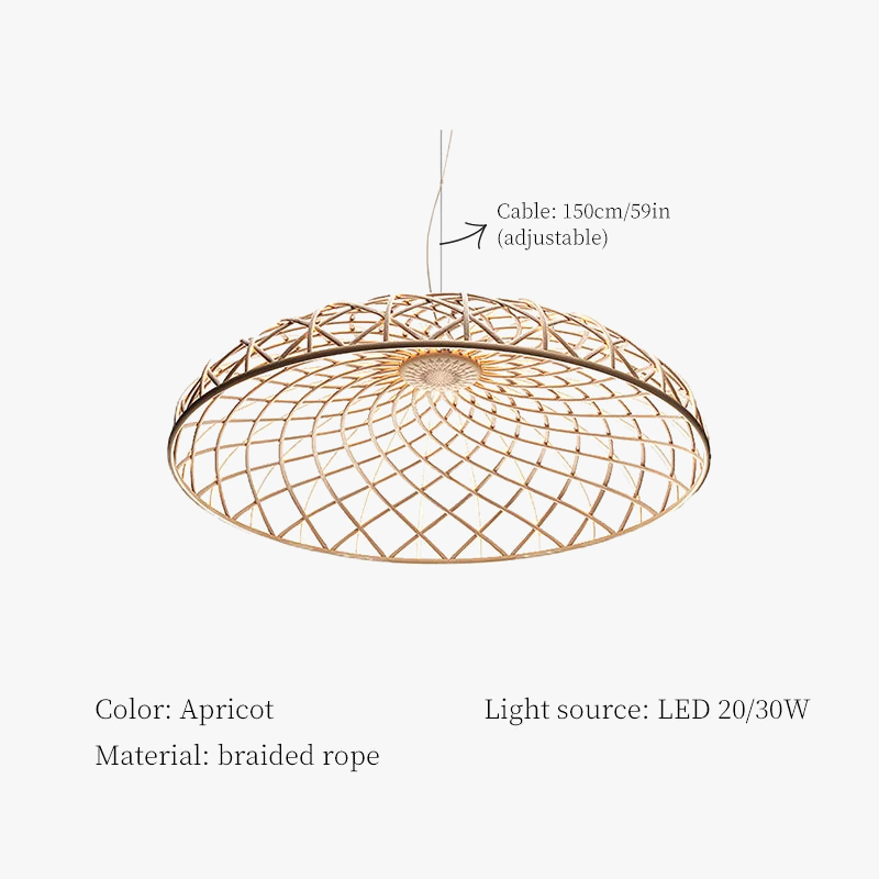 plafonnier moderne en corde tressée pour décoration intérieure