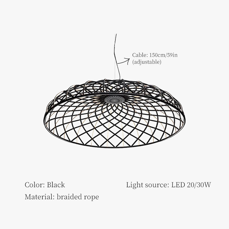 plafonnier moderne en corde tressée pour décoration intérieure