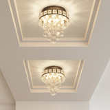 Plafonnier moderne en cristal led suspendu intérieur chrome