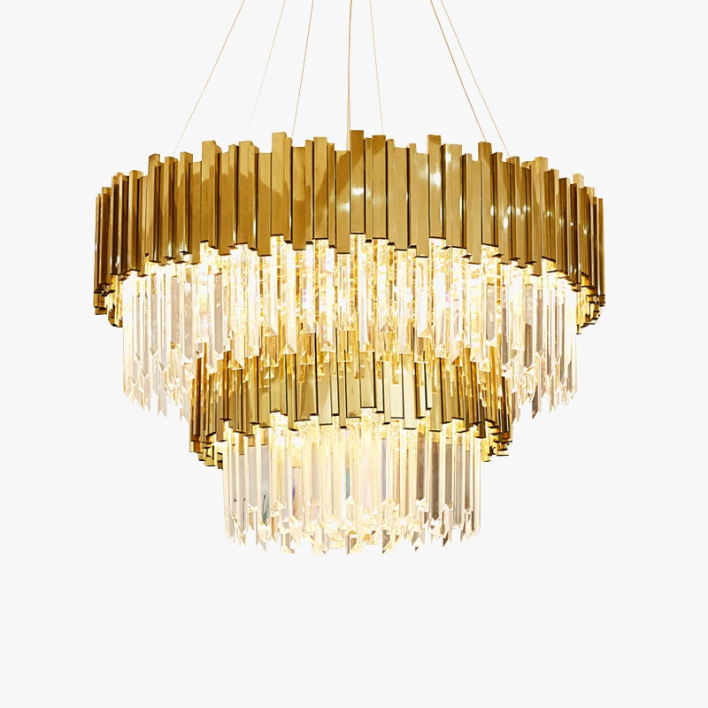 plafonnier moderne en cristal ovale à plusieurs couches