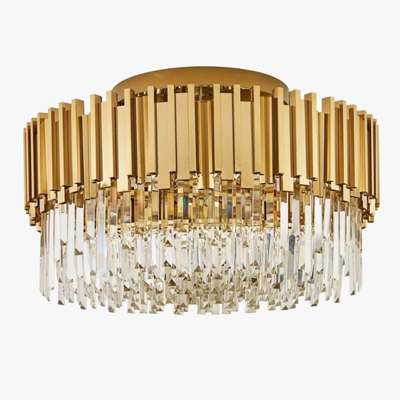plafonnier moderne en cristal ovale à plusieurs couches