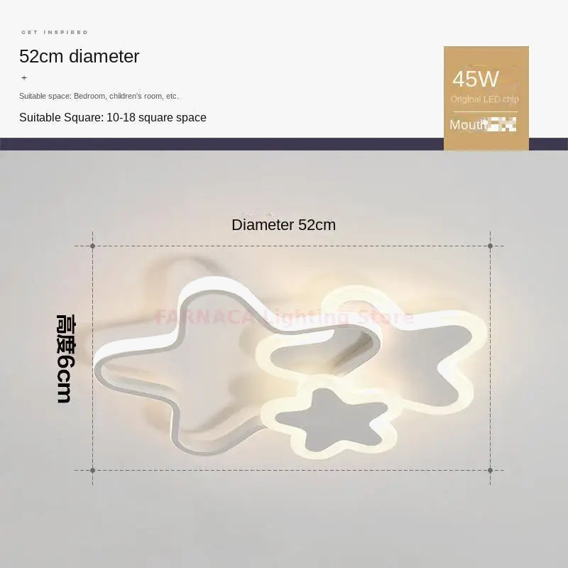 plafonnier moderne en led étoiles pour ambiance chaleureuse et romantique