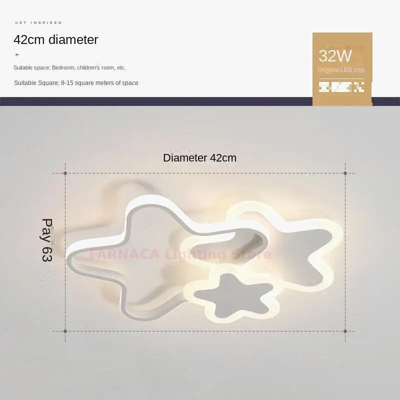 plafonnier moderne en led étoiles pour ambiance chaleureuse et romantique